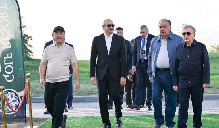Özbekistan, Tacikistan ve Azerbaycan cumhurbaşkanları, Kırgızistan’da golf kulübü açılışına katıldı