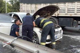 Sanayiden 10 dakika önce aldığı otomobili yandı