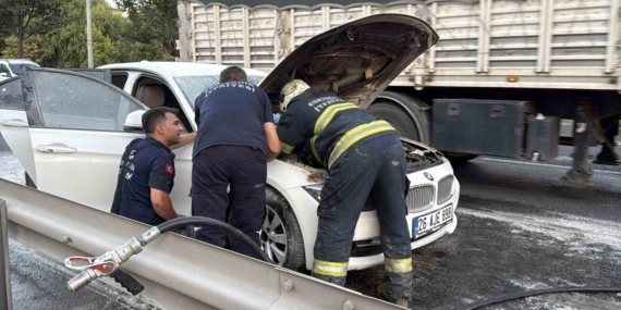 Sanayiden 10 dakika önce aldığı otomobili yandı