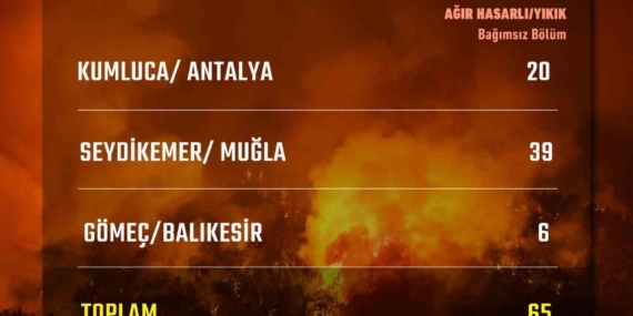 Bakan Kurum: "Antalya, Muğla ve Balıkesir’de yangınlarda 65 bağımsız bölüm ağır hasar aldı ya da yıkıldı"