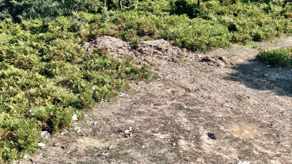 Ormana girişler yasak ama Kızıltepe’yi çöplüğe çevirdiler: Yangın riski havadan görüntülendi