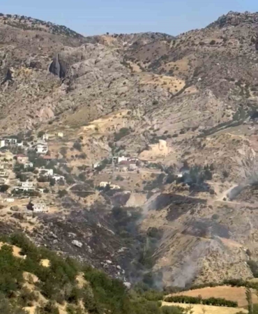 Eski Kahta Kalesi yanında çıkan yangın kontrol altına alındı