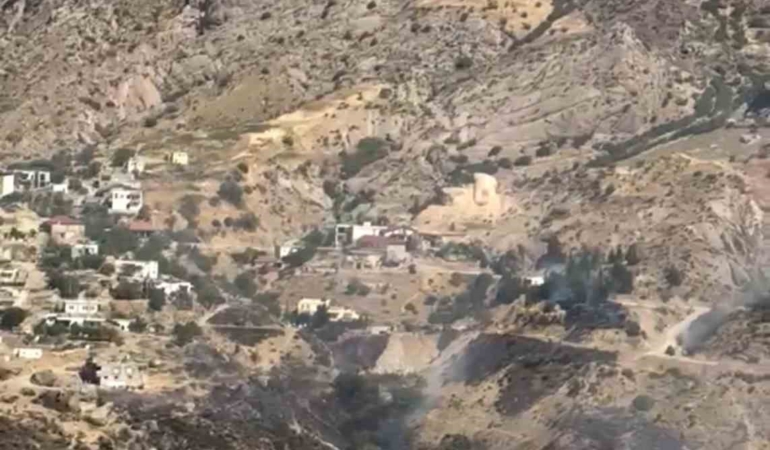 Eski Kahta Kalesi yanında çıkan yangın kontrol altına alındı