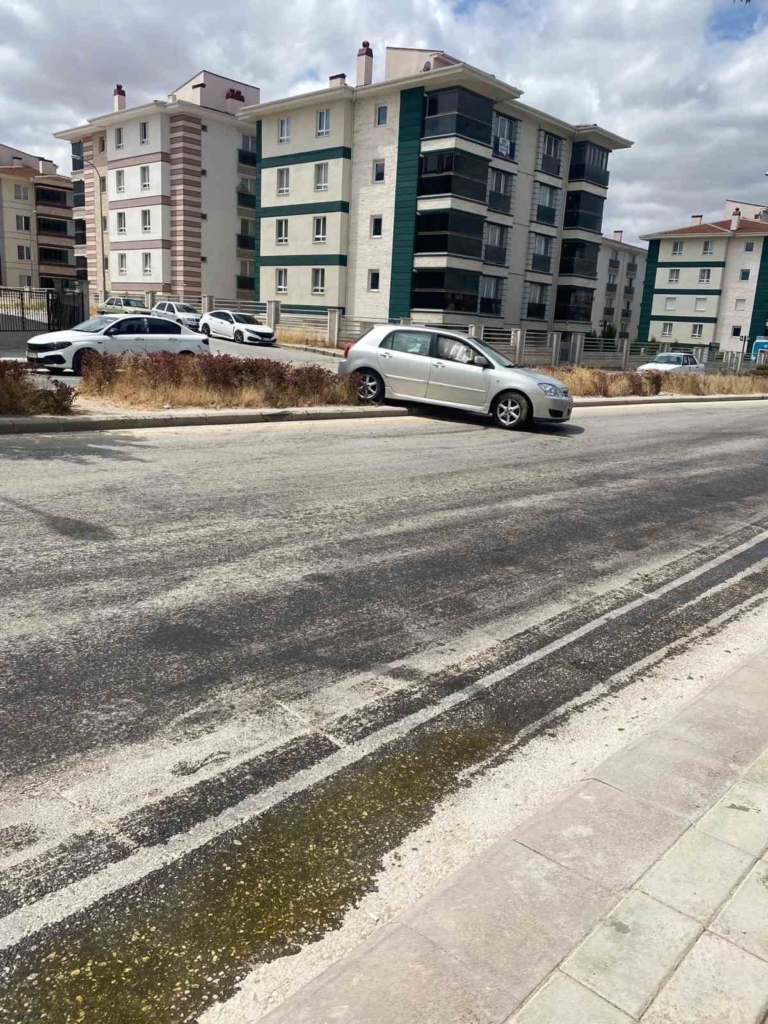 Yola dökülen zeytinyağı nedeniyle kontrolden çıkan araç bahçeye uçtu