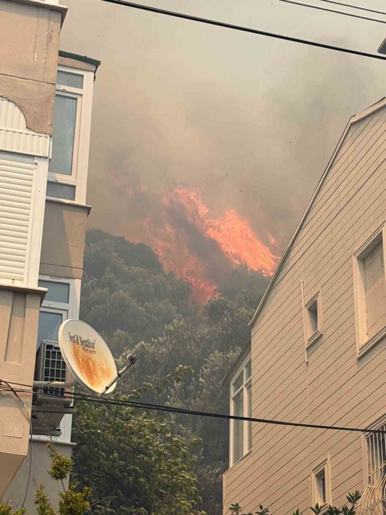Kazdağı eteklerinde yangın
