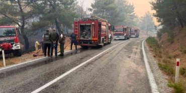 Balıkesir’deki yangın sebebiyle Ayvalık Bergama yolu trafiğe kapatıldı