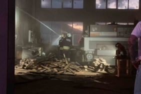 Samsun’da kereste imalathanesinde korkutan yangın