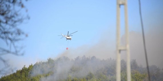 Altınoluk’taki yangın kontrol altına alındı, Gömeç yangınına müdahale sürüyor