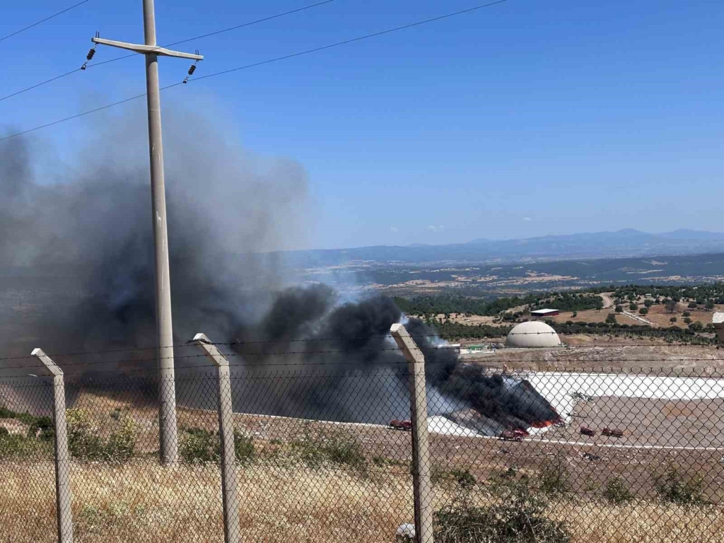 Ayvacık’ta katı atık ve bertaraf tesisinde yangın