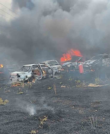 Hurdalığa sıçrayan yangında maddi hasar meydana geldi