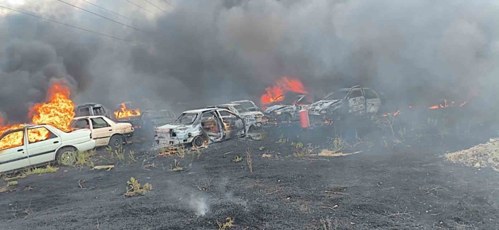 Hurdalığa sıçrayan yangında maddi hasar meydana geldi