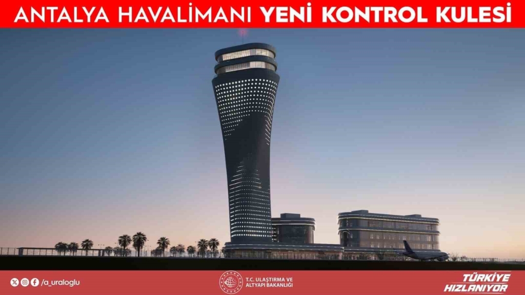 Bakan Uraloğlu: "Antalya Havalimanı’nda yeni hava trafik kontrol kulemizin betonarme imalatlarında 46 metre seviyesine ulaştık"