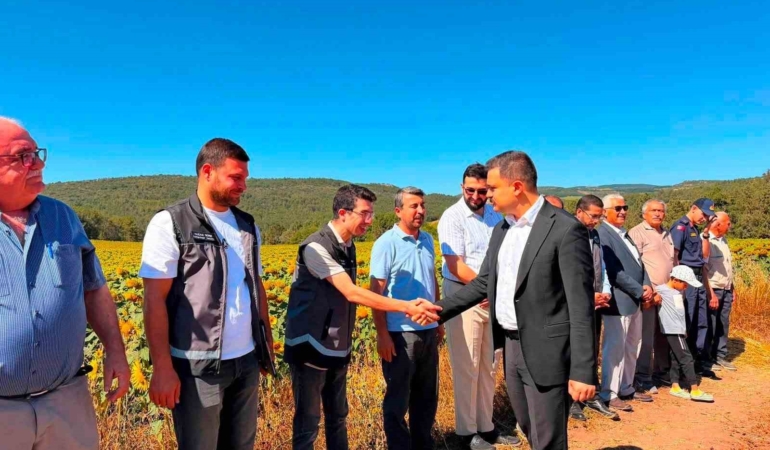 Kaymakam Onur Titiz, Tongurlar köyündeki hasat sevincine ortak oldu