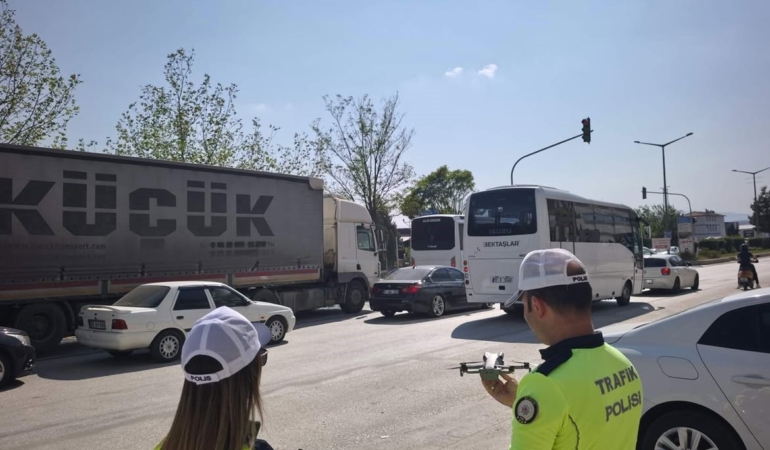 Bilecik’te drone destekli trafik denetimi gerçekleştirildi