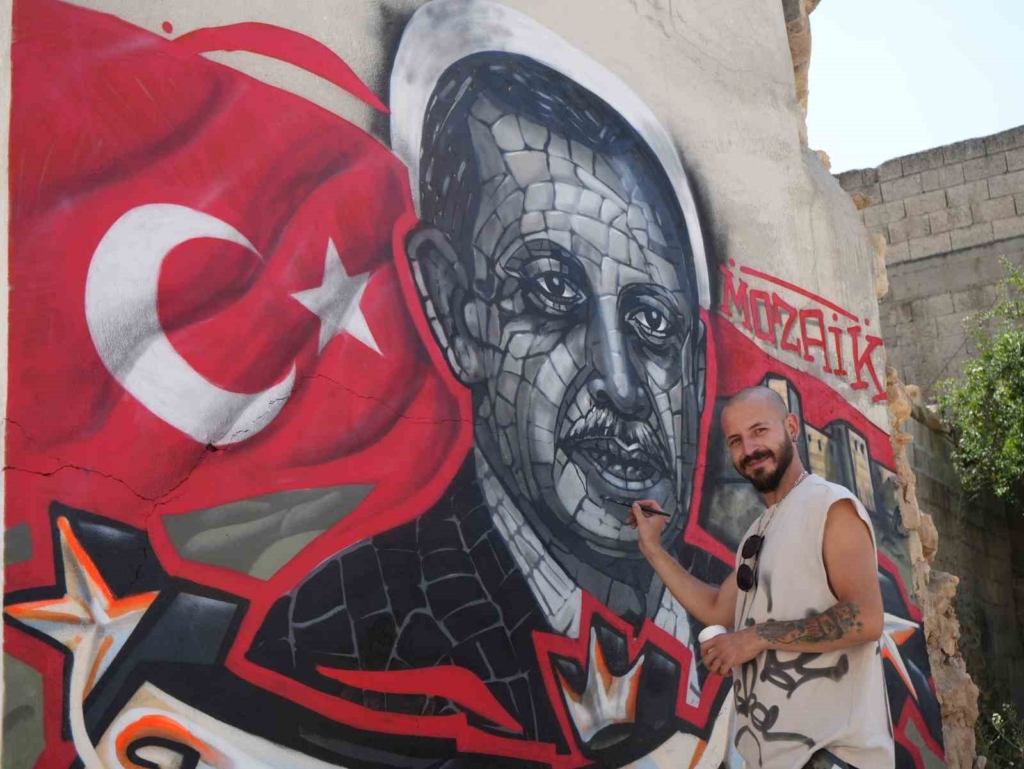 Gaziantepli grafiti sanatçısından Cumhurbaşkanı Erdoğan’a 25’inci yıl hediyesi