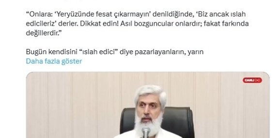 Cumhurbaşkanı Başdanışmanı Saral’dan Kuytul’a tepki: "Senin de suyun yeterince ısındı Kuytul"
