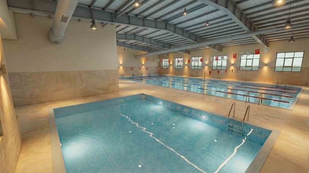 Alanyurt yüzme havuzunda yapım çalışmaları sürüyor