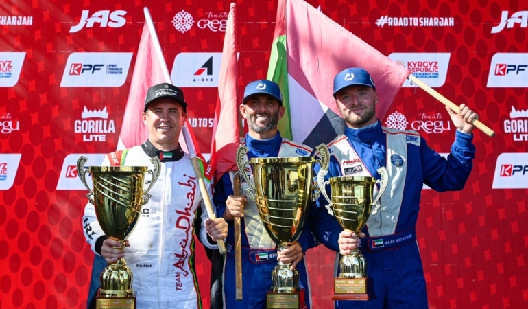 Kırgızistan Grand Prix’sinde kupalar Shaun Torrente ve pilotlara verildi