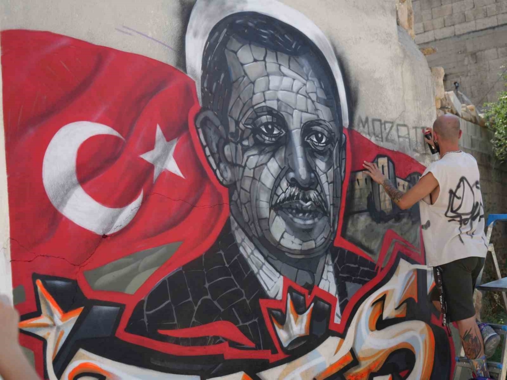 Gaziantepli grafiti sanatçısından Cumhurbaşkanı Erdoğan’a 25’inci yıl hediyesi