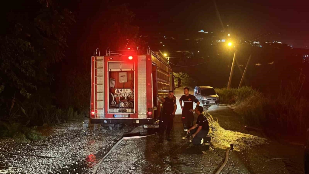 Alanya’da sazlık alanda yangın