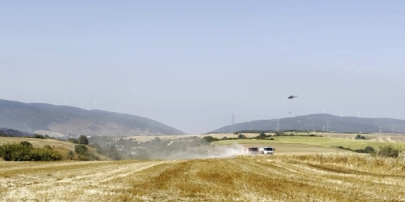 İnegöl’de orman yangını; Havadan ve karadan müdahale başlatıldı