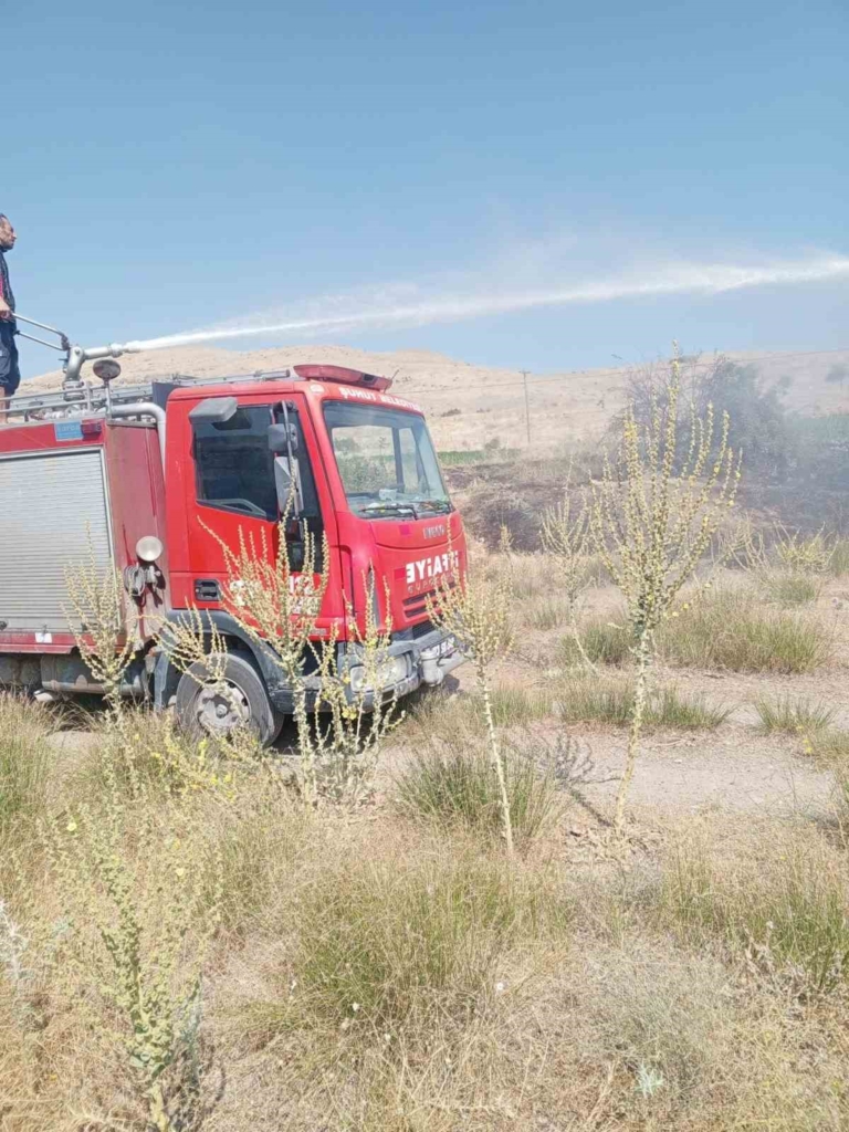 Şuhut’ta anız yangını paniğe neden oldu