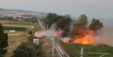 Tavşanlı’da çıkan arazı yangını kısa sürede söndürüldü