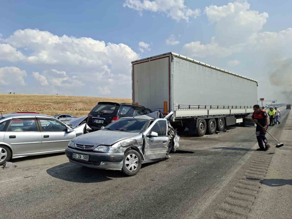 Anız yangını kazaya neden oldu: 13 araç birbirine girdi
