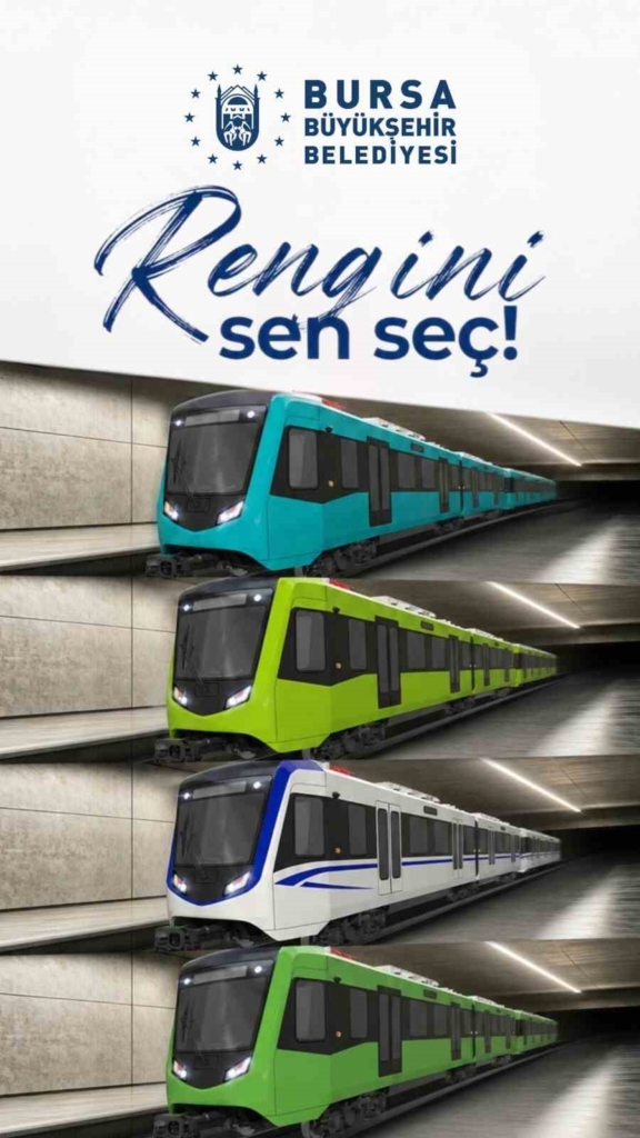 Bursa Büyükşehir, yeni raylı sistem araçlarının renk seçimini vatandaşlara bıraktı