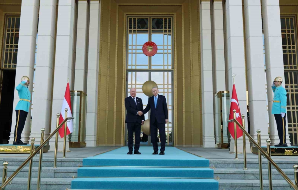 Cumhurbaşkanı Erdoğan, Avusturya Şansölyesi Christian Stocker’i törenle karşıladı