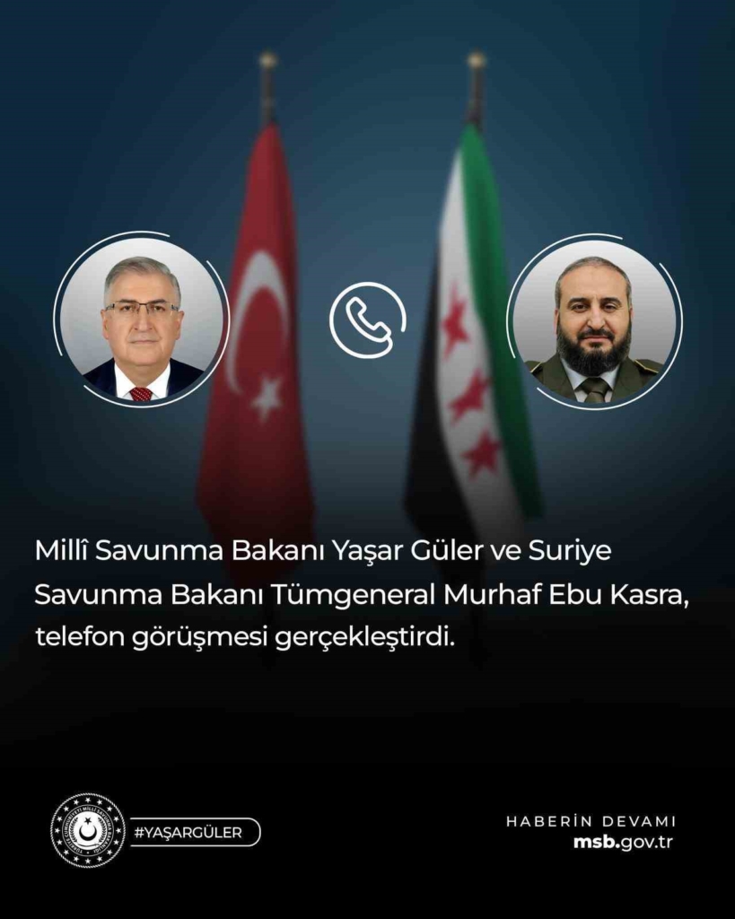Bakan Güler, Suriyeli mevkidaşı Ebu Kasra ile görüştü