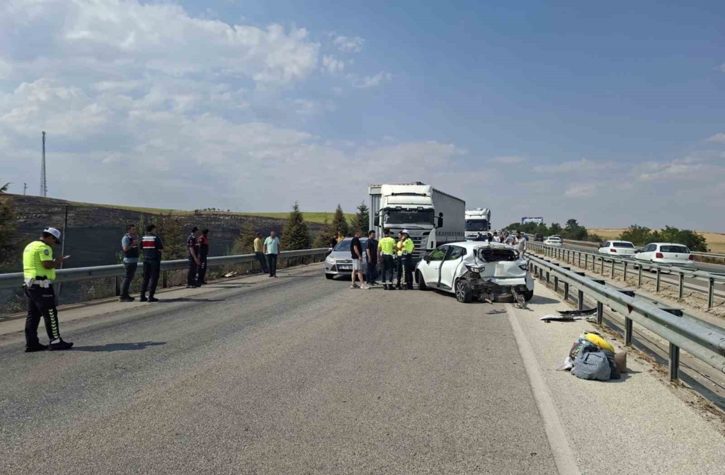 Anız yangını kazaya neden oldu: 13 araç birbirine girdi