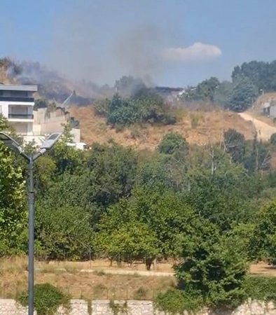 Bursa Nilüfer’de otluk alanda çıkan yangın söndürüldü