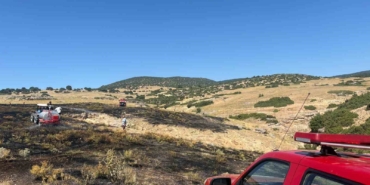 Anız yangını ormanlık alana sıçramadan söndürüldü