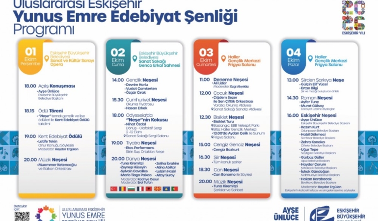 Yunus Emre Edebiyat Şenliği Bugün Başlıyor