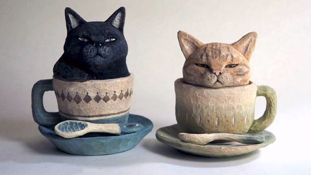 Heykel – Fincan Kedi