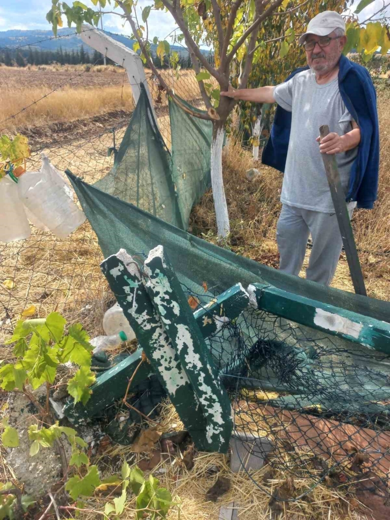 Kimliği belirsiz kişiler bahçe tellerine zarar verdi