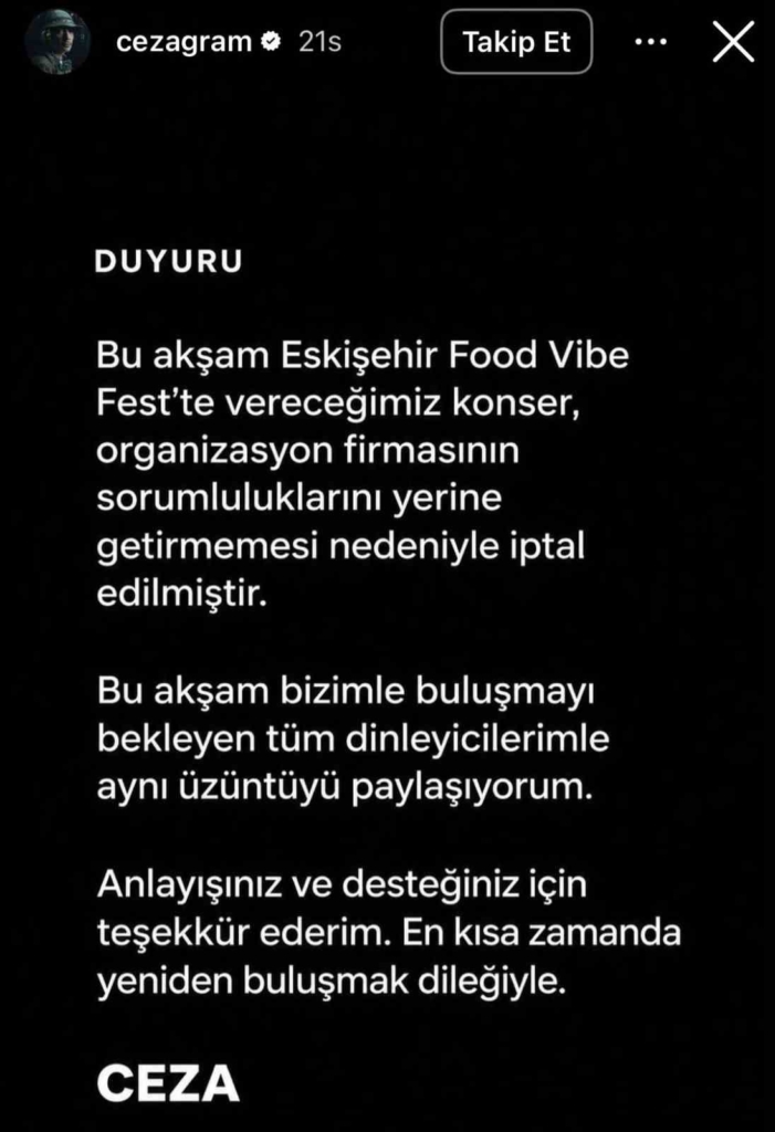Ceza ve İrem Derici konserlerini iptal etti, esnafın şikâyetçi olduğu sorumlu karakola götürüldü