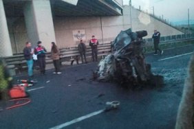 Ankara-Eskişehir yolundaki kazada sürücü yanarak hayatını kaybetti