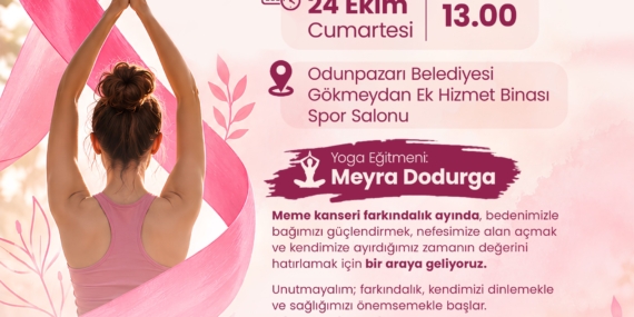 Odunpazarı’nda meme kanseri farkındalığı için yoga etkinliği